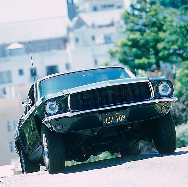 This replica of the 1968 Mustang Fastback GT 390 that co-starred with Steve McQueen in the movie Bullitt retraces some of the original San Francisco streets from the movies chase scene.